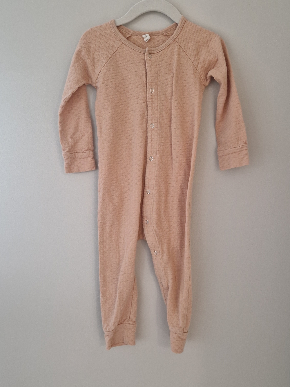 Quincy Mae Peach Long-Sleeve Footie One-Piece